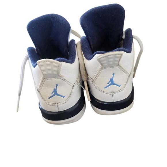 Jordan 4 Retro Columbia Midnight Navy White Toddler Baby Shoes Size 6C OG Kids - Picture 4 of 6